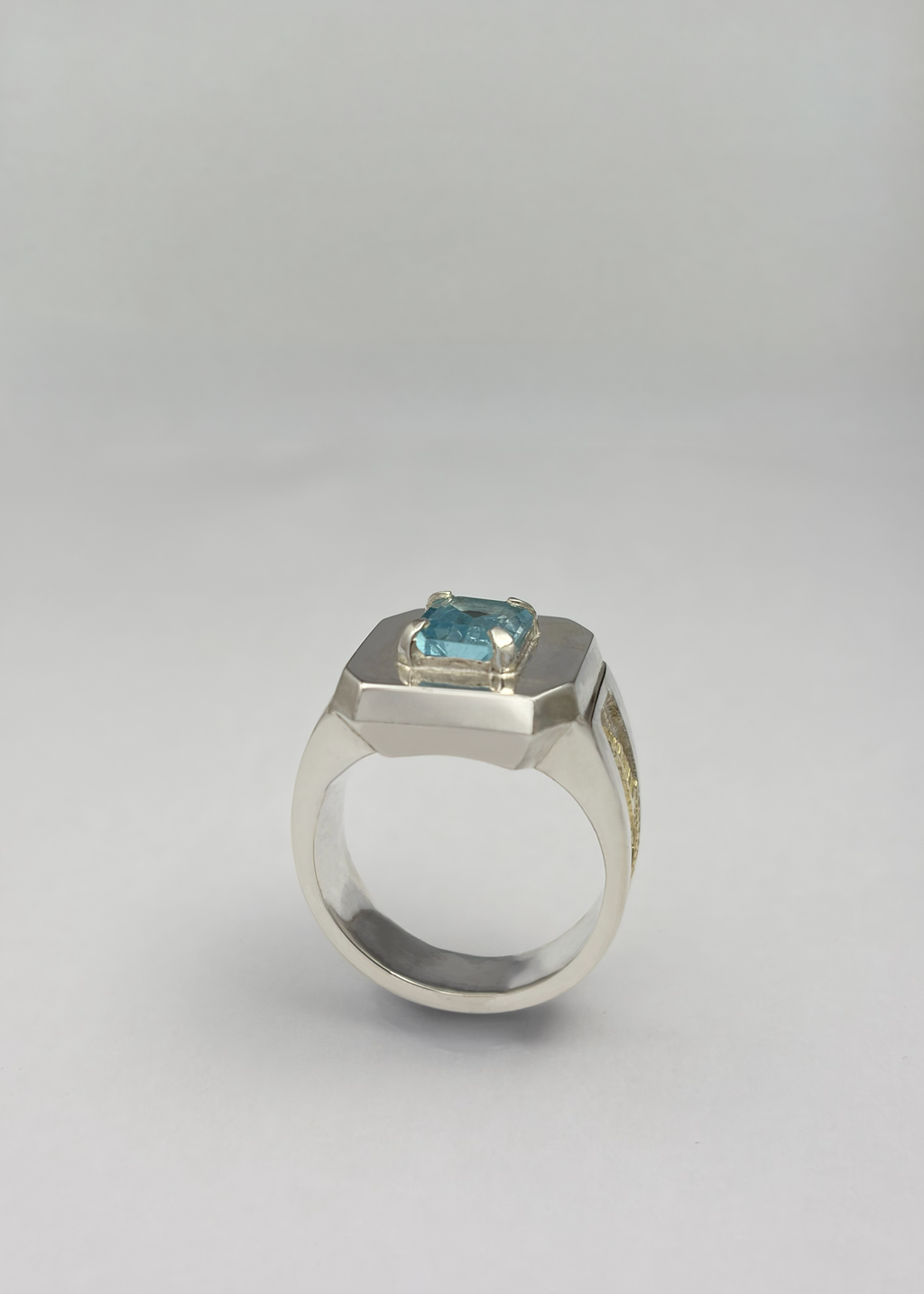Blue Topaz Gold leaf Ring