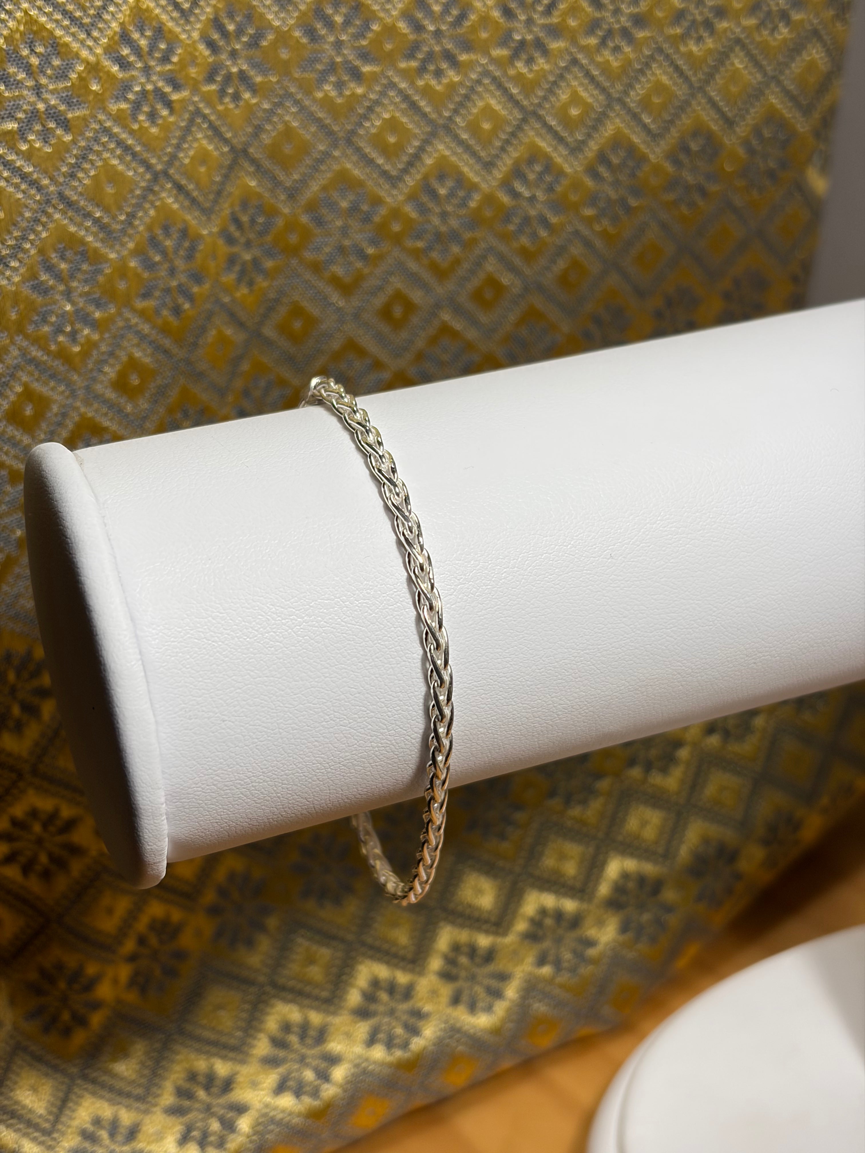 Silver Wheat Link Bracelet