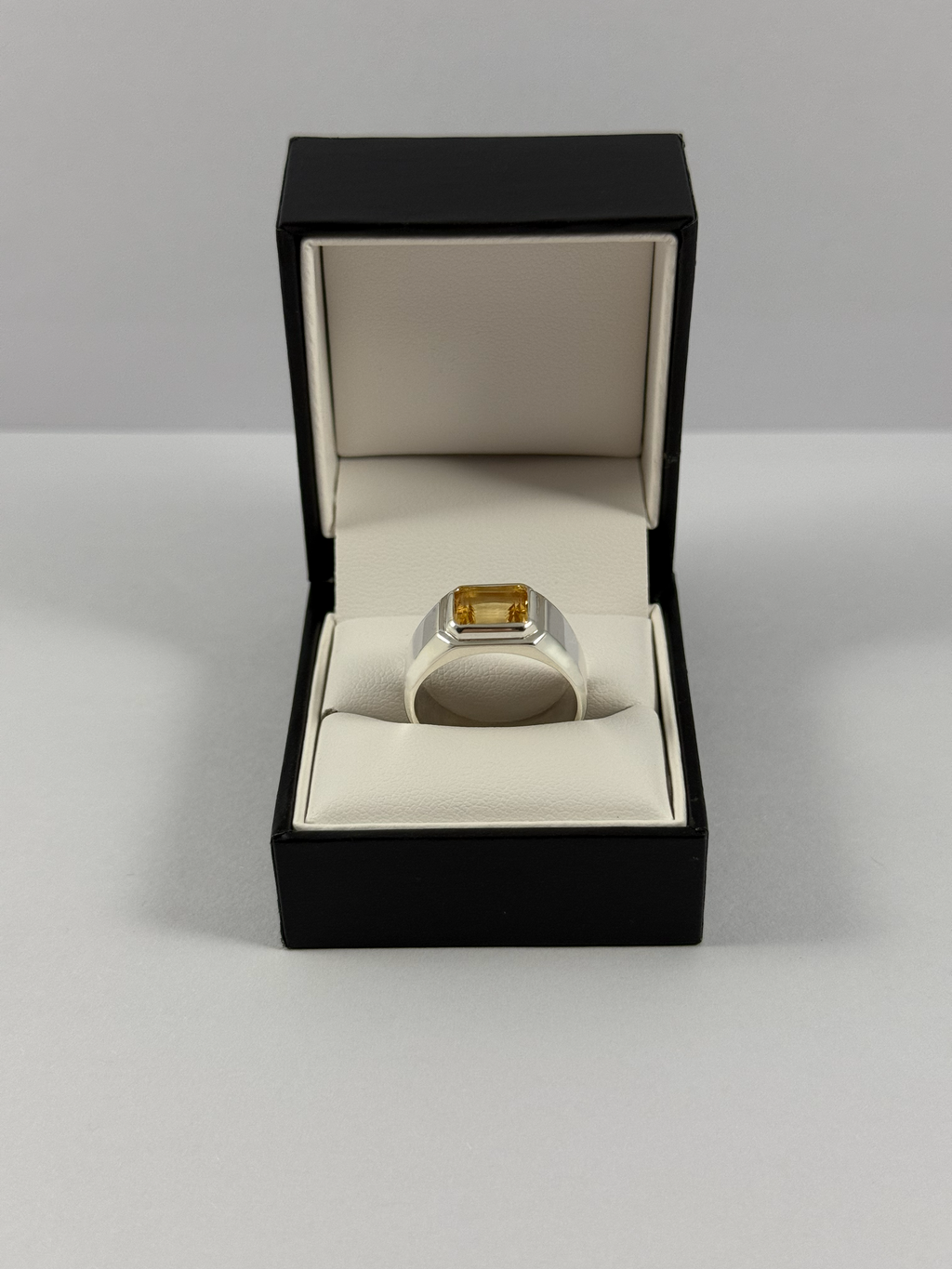 Emerald Cut Citrine Ring