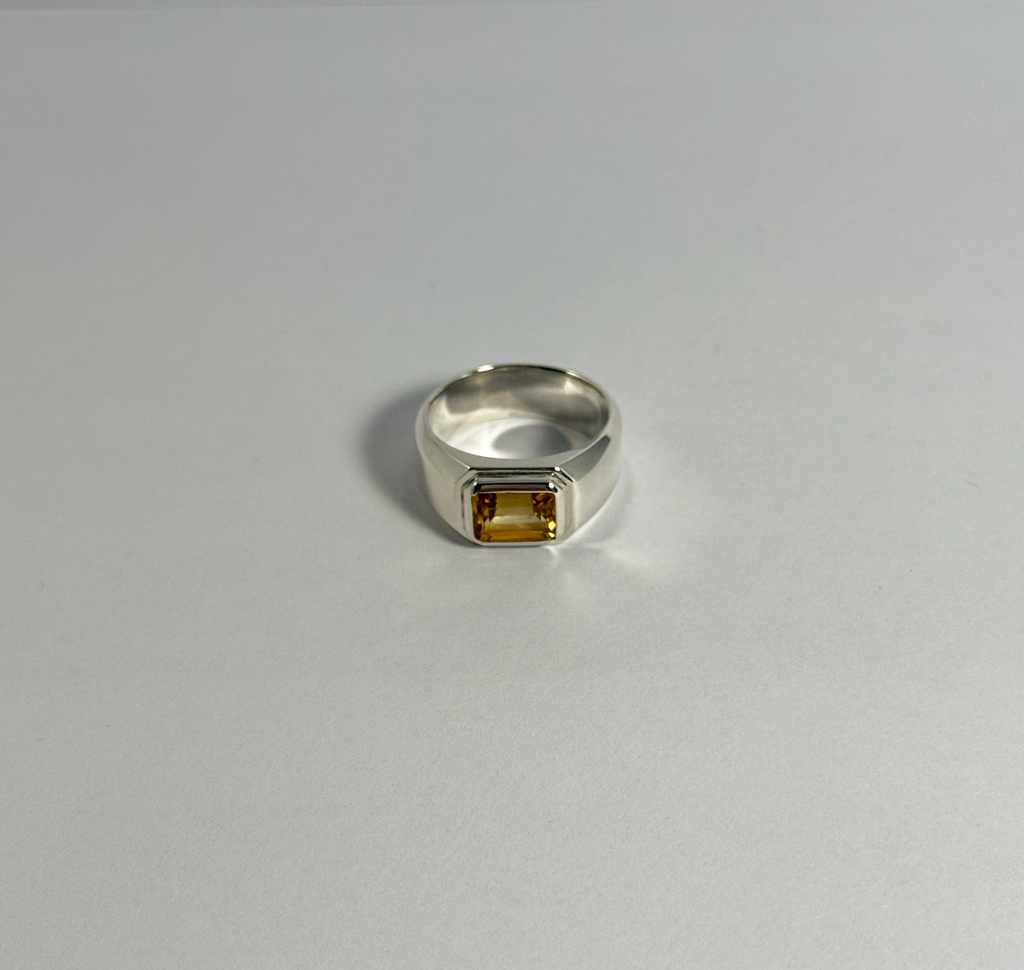 Emerald Cut Citrine Ring