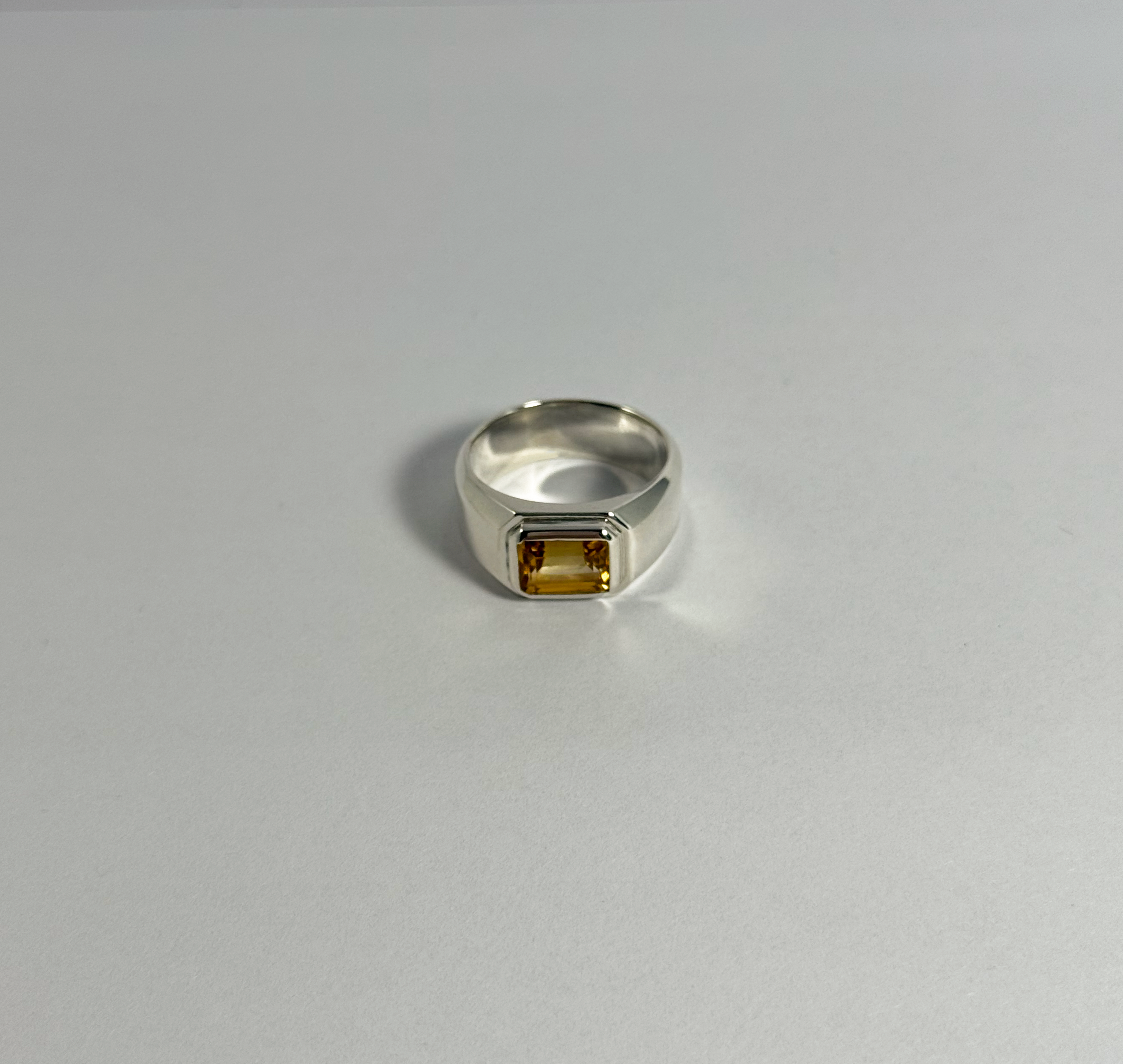 Emerald Cut Citrine Ring
