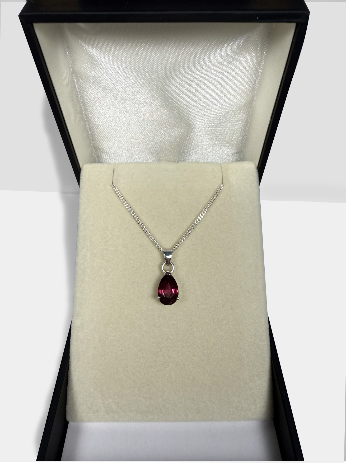 Pear Cut Garnet Necklace