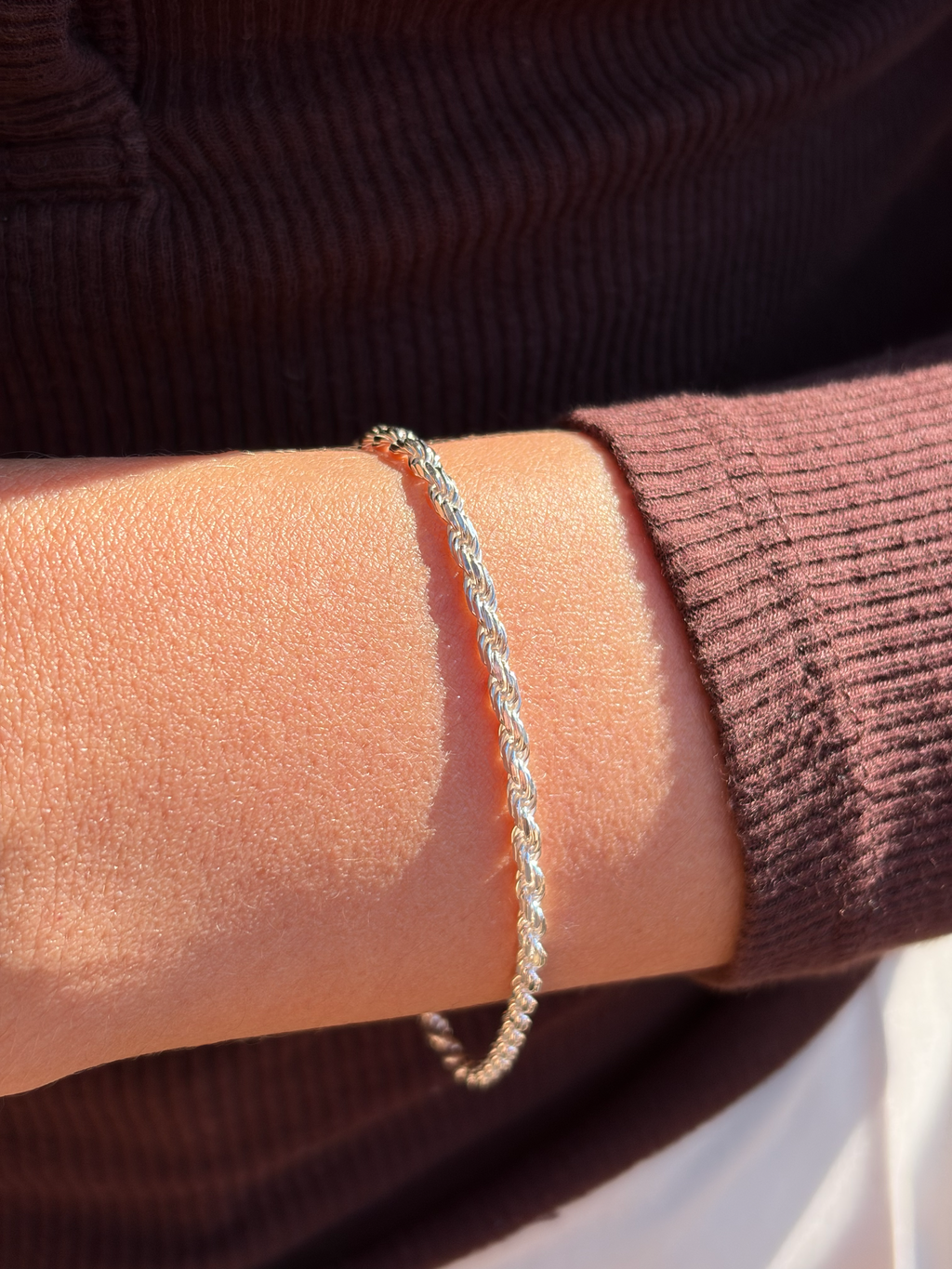 Silver Rope Link Bracelet