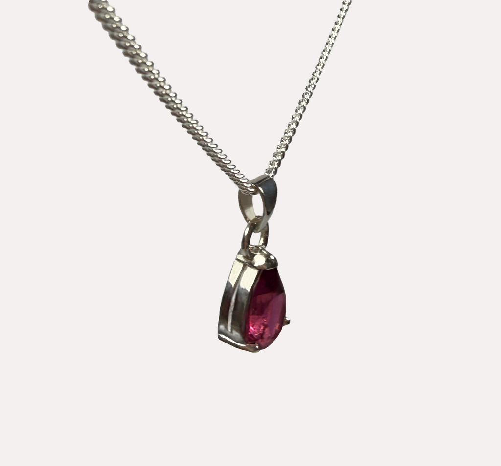 Pear Cut Garnet Necklace