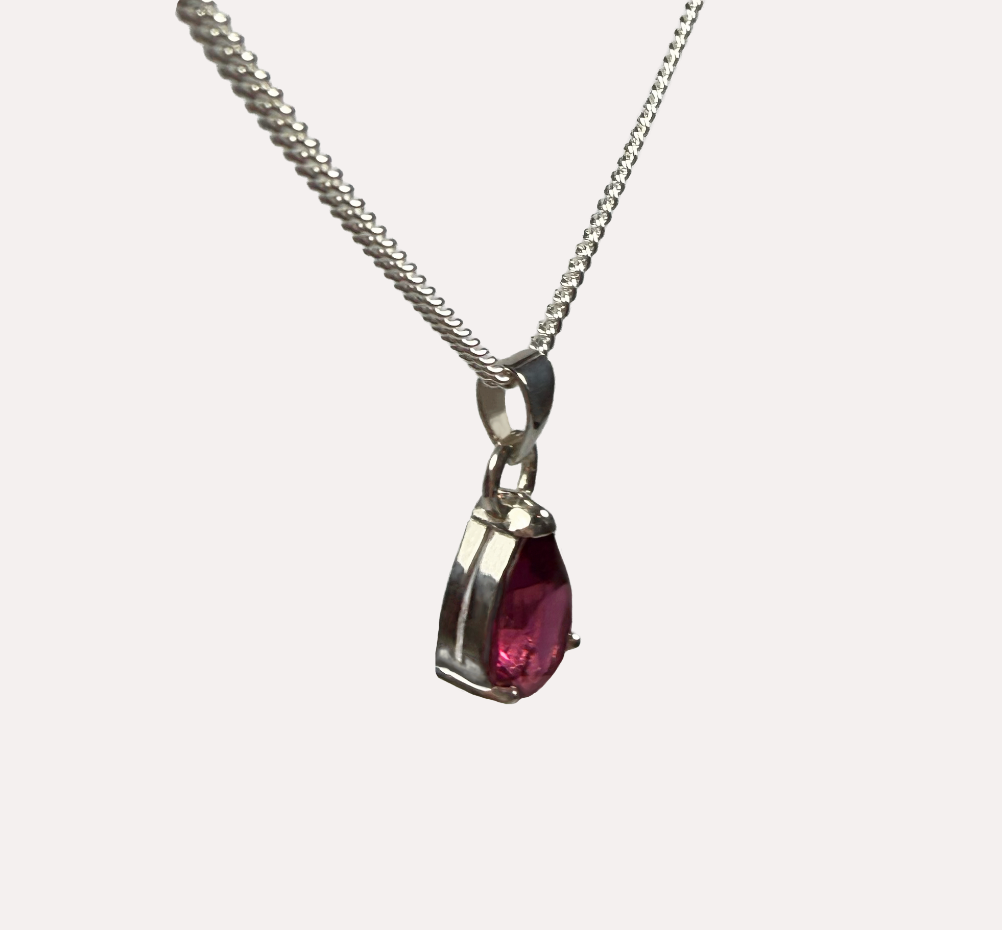 Pear Cut Garnet Necklace
