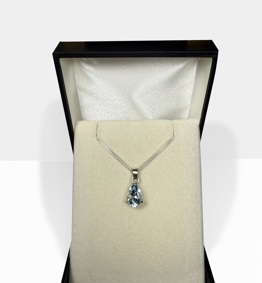 Pear Cut Aquamarine Necklace