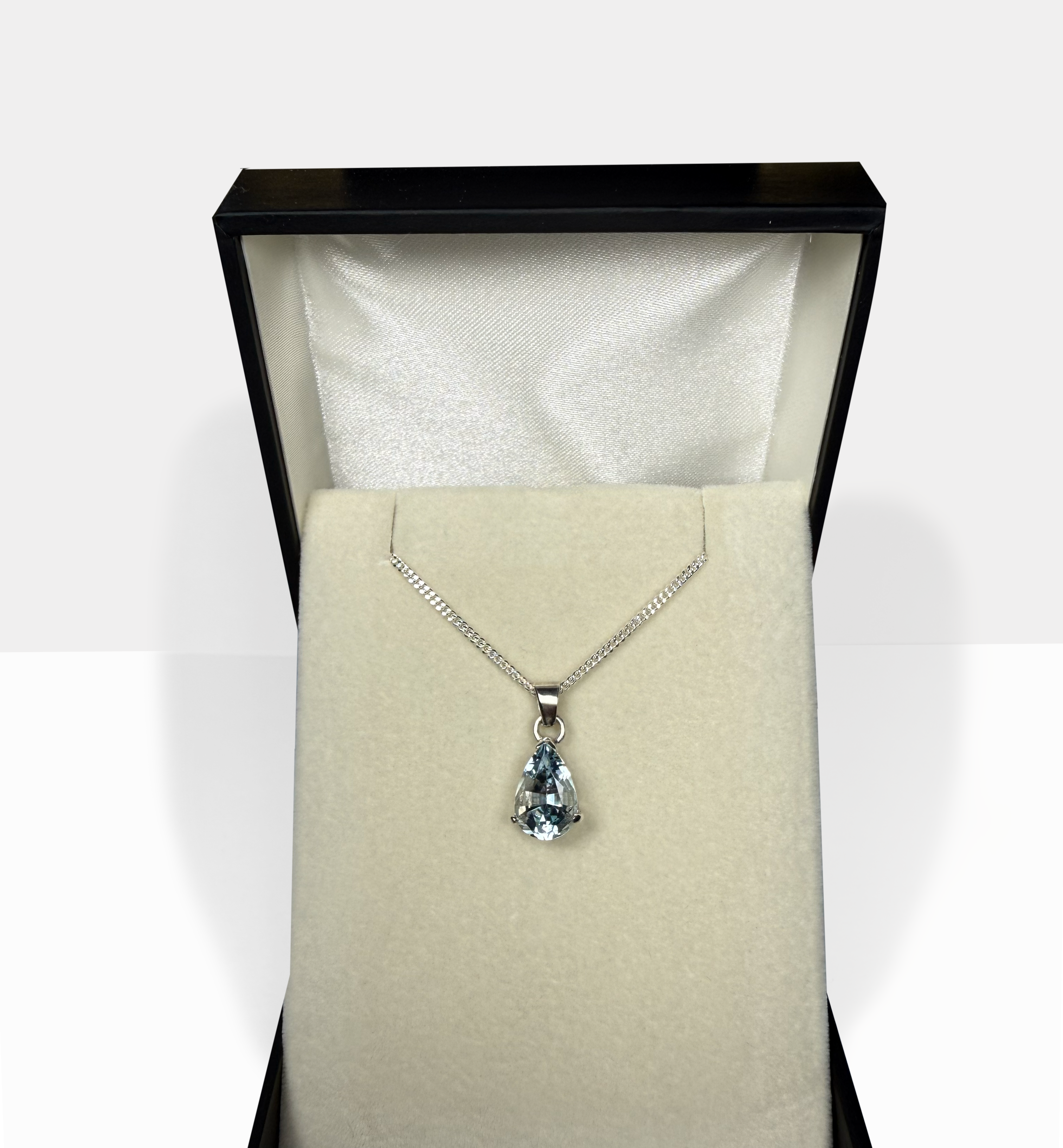Pear Cut Aquamarine Necklace
